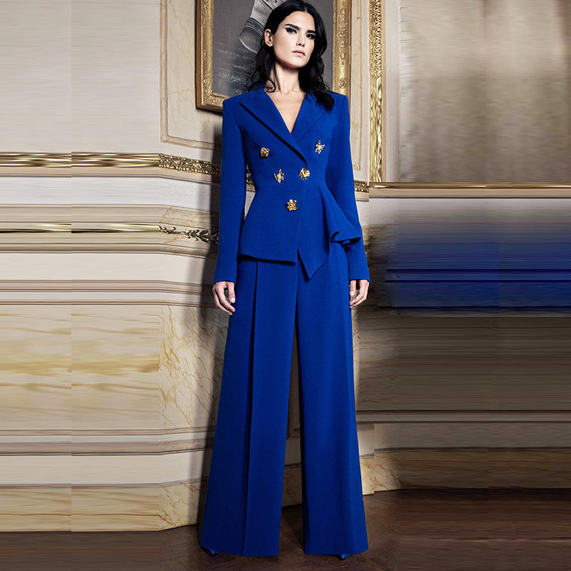 Royal Blue Formal Pant Suit For Women Ladies Weddings
