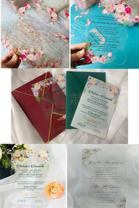 Nicro nouveauté acrylique UV impression Invitations de mariage plexiglas or estampage enveloppe cartes <span class=keywords><strong>d</strong></span>'<span class=keywords><strong>invitation</strong></span> de mariage - Product Image 5