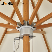 Parasol de luxe moderne en aluminium imperméable pour hôtel, complexe hôtelier, extérieur, avec base en marbre pour restaurant, café, plage