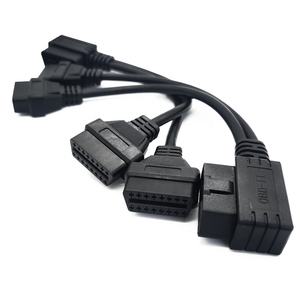Полный 16pin OBD2 сплиттер Y КАБЕЛЬ правый угол "папа" разветвитель на 2 Женский удлинитель 1ft 24AWG адаптер жгута проводов - Product Image 4