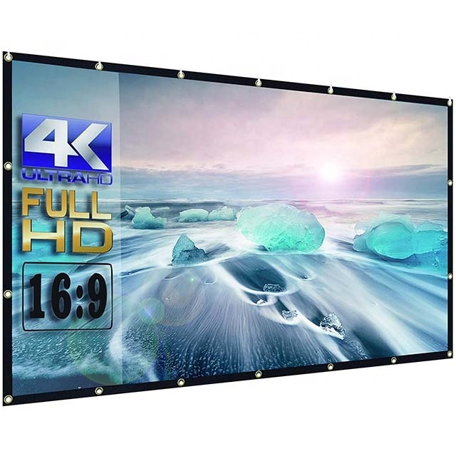 Factory OEM/ODM Wholesale High Quality 100 Inch 16:9 ALR Portable Simple Wall Mounted Projector Screen for Home Theater