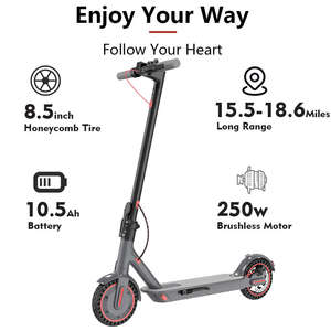 Entrepôt allemand, vente flash, meilleur design, trottinette électrique pliable rapide pour adultes, enfants, collègues, étudiants, 250W, 8,5 pouces - Product Image 2