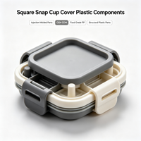Couvre-gobelet carré personnalisé en plastique, composants étanches IPX8, sans BPA/conforme FDA, service de moulage par injection OEM ODM