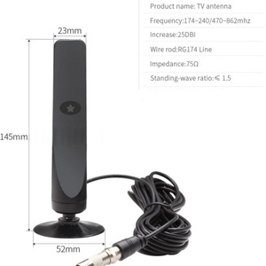 Antenna <span class=keywords><strong>TV</strong></span> Digitale da Interno ad Alto Guadagno con Ventosa Verticale HDTV-T, Antenna <span class=keywords><strong>TV</strong></span> Digitale Terrestre con Cavo da 3M, 4K 1080p DVB-T2 - Product Image 2