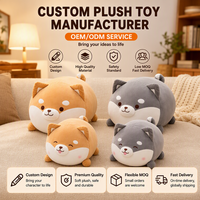 Jouets en peluche OEM, figurines de chien mignonnes en position couchée, matériau en peluche doux, mascotte de marque personnalisable, quantité minimale de commande.