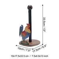 Porte-papier toilette vintage en fer et bois, figurine de coq peinte à la main, sculpture animale, ornement de décoration intérieure pour l'inauguration de la maison