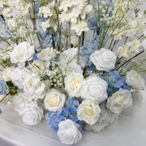 DKB fabrika toptan düğün koridor için çiçek düzenleme yapay beyaz ve beyaz koridor çiçek koşucu giriş dekorasyon - Product Image 4