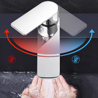 Robinet de lavabo monocommande en acier inoxydable SUS304 chromé de qualité commerciale pour projets d'aménagement en gros pour appartements et hôtels