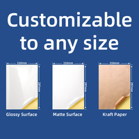 Papel Adhesivo de Vinilo Brillante Imprimible Personalizado A4-A6-A3, Resistente al Agua, para Impresoras, Supermercados y Exposiciones