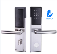 Serrure de porte intelligente à code numérique et carte, en acier inoxydable ignifuge SuS304, pour appartement et hôtel, avec encodeur de carte G2 Gateway