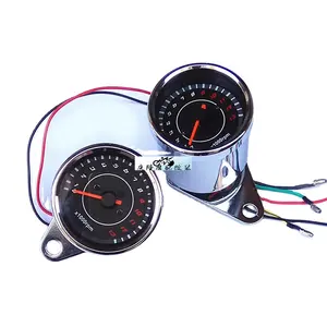 Sửa đổi Xe Máy Retro Đồng hồ đo tốc độ DẪN chiếu sáng mạ điện cơ khí máy đo tốc độ điện tử cảm ứng