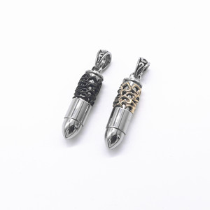 yunnique Titanium Steel Bullet Pendant <b>Necklace</b> Unisex Openable Gold Black Stainless Steel Gift Jewelry for <b>Couples</b> - Product Image 2
