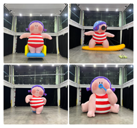 Fille de dessin animé gonflable personnalisée en maillot de bain, mascotte de plongée en tissu Oxford, décoration géante gonflable pour centre commercial