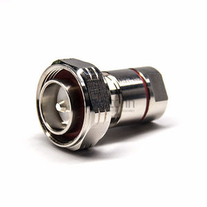 Conector coaxial RF de latón impermeable de 180 grados Abrazadera macho DIN 7/16 - Product Image 1