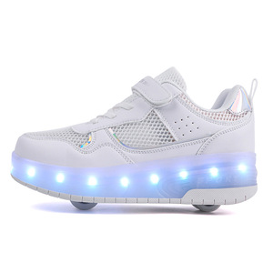 Chaussures de course lumineuses pour enfants, rechargeables par USB, avec commande par bouton, en polyester, pour la course nocturne - Product Image 5