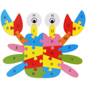 Puzzle 3D in Legno <span class=keywords><strong>per</strong></span> <span class=keywords><strong>Bambini</strong></span> con Animali Cartoon, Numeri e Alfabeto, Gioco Educativo Montessori - Product Image 5