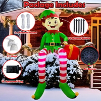 OurWarm Décoration de Noël gonflable personnalisée, elfe assis, pour extérieur, jardin, fête