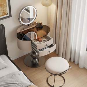 <b>Light</b> Luxury Modern Mini <b>Dressing</b> <b>Table</b> Solid Wood Simple Makeup Vanity Adjustable Extendable Storage for Bedroom Apartment - Product Image 4
