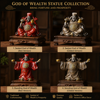 Statue du Dieu de la Richesse Chinois, Figurine Porte-Bonheur Feng Shui, Décoration pour la Maison et le Bureau, Cadeau d'Affaires