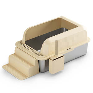 Caja de arena para gatos para interiores al por mayor, muebles de baño para mascotas, caja de arena para gatos de acero inoxidable de gran capacidad - Product Image 5