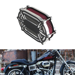 摩托车空气滤清器进气口适用于哈雷 Dyna Softail 2000-2015 款，大滤网设计，隐藏式曲柄呼吸器，腿部空间宽敞 - Product Image 1