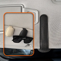 Clip de rangement magnétique universel en cuir PU pour lunettes de soleil et lunettes, fixation pare-soleil de voiture, accessoire automobile, best-seller Amazon