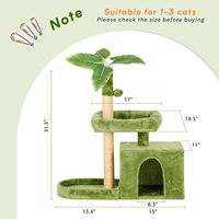 31.5 "Tour d'arbre à chat en forme de feuille Design confortable Meubles de maison de chat en peluche avec poteaux à gratter pour chat et boule suspendue,
