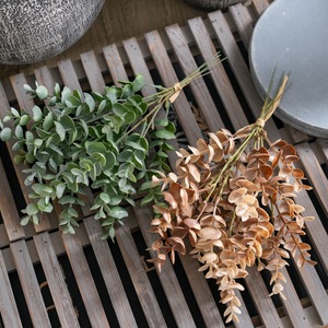 CallaFloral – Bouquet d'eucalyptus, fleurs artificielles en plastique vert et marron, artisanat décoratif pour la maison et les mariages, YC1079 - Product Image 1