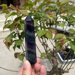 Natural Fengshui Wands Quartz Crystals Stones Points Gemstone Stone Crafts Semiprecious Rainbow Fluorite Tower Crystal <b>Gift</b> - Product Image 5