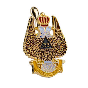 Pin kerah lencana Masonik dengan dukungan magnetik, simbol Freemason, lampiran aman - Product Image 2
