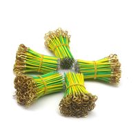 Câble de mise à la terre électrique OEM jaune-vert 6.3 avec bornier à drapeau, faisceau de câblage personnalisable pour automobile, 100% pur