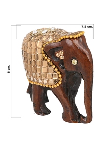 Handcrafted Wooden <b>Elephant</b> <b>Decor</b> Bohemian Style Artistic Tabletop Ornament Rustic Home Accent Indoor Living Room Art Piece - Product Image 4