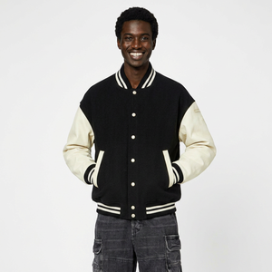 Factory Price Custom Logo <b>Men's</b> Trendy Canvas Varsity <b>Jacket</b> Unique Design Plus Size <b>Long</b> CollegeBaseballjacket for <b>men</b> - Product Image 1