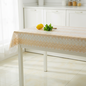 Manteles <span class=keywords><strong>de</strong></span> PVC Modernos con Diseño Floral Estampado, Jacquard, Sin Fin, Recubiertos en Oro, Impermeables, Desechables, Rectangulares, para Fiestas en Casa - Product Image 3