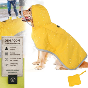Imperméable pour chien du fabricant, coupe-vent, avec capuche, couleur unie, en polyester, toutes saisons, protection solaire UV pour chiens - Product Image 1
