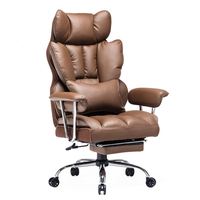 Chaise de bureau ergonomique pivotante en PU noir JOHOOFURNITURE, chaise de travail pour ordinateur avec repose-pieds, chaise de bureau