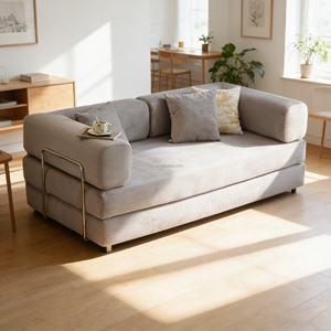 Canapé-<span class=keywords><strong>lit</strong></span> pliant <span class=keywords><strong>2</strong></span>-en-1 en éponge compressée 32D, style moderne et luxueux, idéal pour petit appartement, mobilier de salon – Vente chaude directe usine - Product Image 2