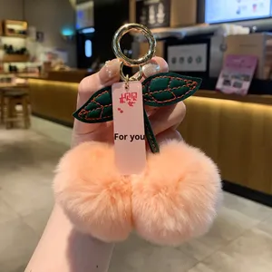 {Sakura est pour vous} peluche petite cerise véritable porte-clés pendentif conception personnalisée PP coton rempli étudiant unisexe Couple sac - Product Image 4
