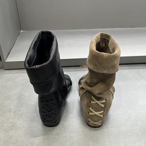 2026 Niche Bottes-sandales pour femme, rehaussantes invisibles, à bout ouvert et rond, à bride unique, style bottes de cowboy souples - Product Image 2