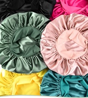 Gorro de satén Amygirl para mujer, gorro de dormir, bandas de corbata, correas de Jersey largas elásticas, envolturas de pelo sedoso de 12 pulgadas, 15 colores