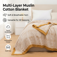 Couverture en mousseline de coton de bambou multicouche personnalisée OEM ODM, douce, hypoallergénique, légère, pour l'été, pour canapé et climatisation