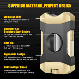 กรรไกรตัดซิการ์แบบพับได้ สแตนเลสสตีลสั่งทำพิเศษ ดีไซน์ทันสมัย รูปทรงตัววี พร้อมพิมพ์ลายส่วนตัว สีแบบแบน สำหรับพกพา - Product Image 2
