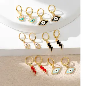 Evil Eyes Earrings Gold Plated Crystal Earrings All Seeing Eye Earrings Mothers Day Gift