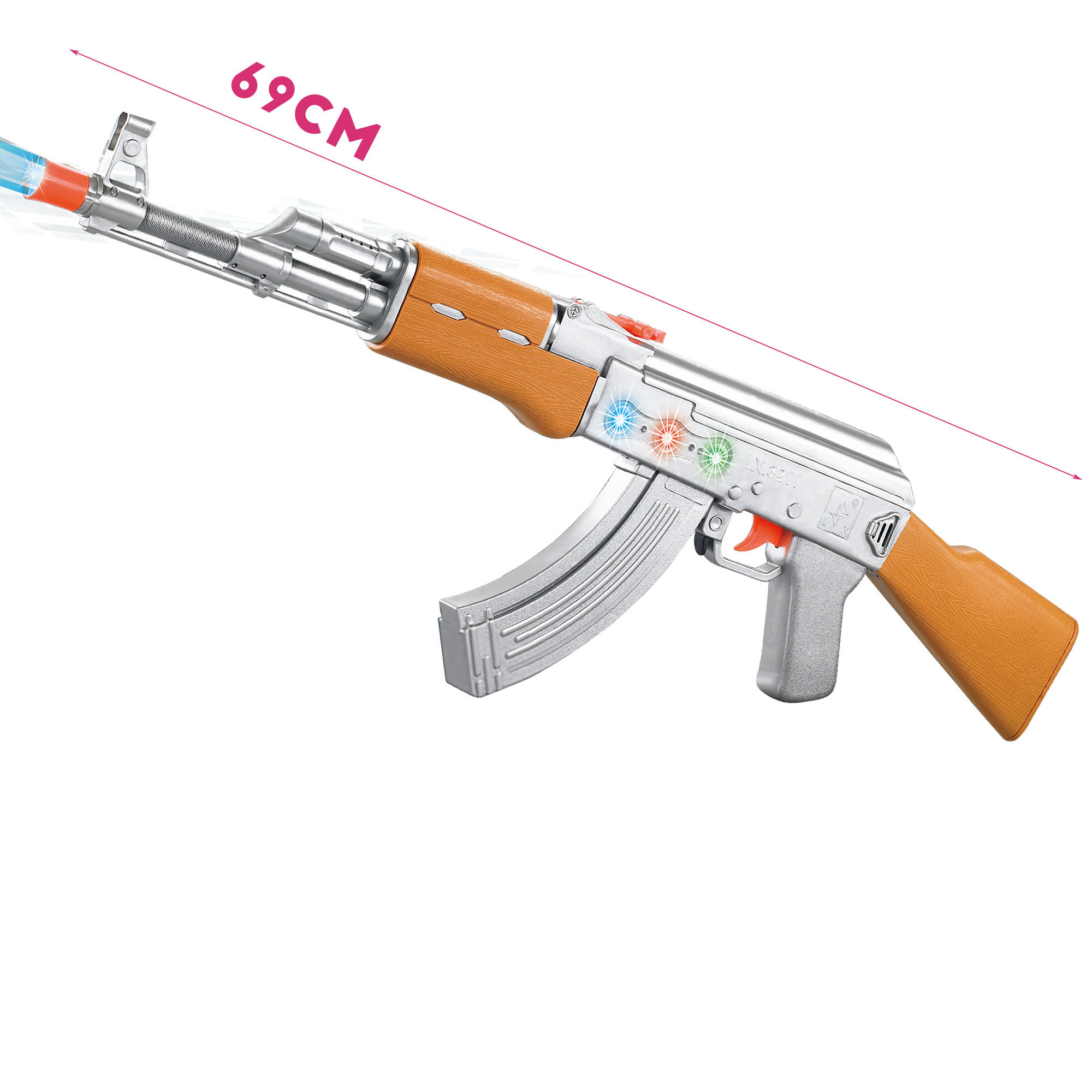 69CM AK47 Electric Toy Gun for Kids - Battery Operated with Light