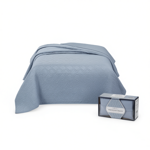 Reversible <b>Quilt</b> Set Blue Vintage Pattern Twin Twin XL Queen 3-Piece <b>Wool</b> Polyester Home Bedding All Season - Product Image 1