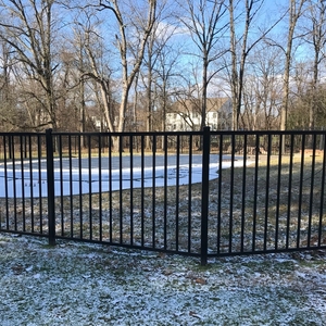 Không thấm nước phổ biến thép vườn hàng rào an ninh phẳng hàng đầu hàng rào rèn sắt đen sơn tĩnh điện Nhôm hàng rào - Product Image 6