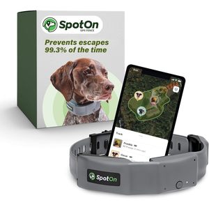 Collar GPS SpotOn para Perros, Color Gris, Rastreador de Mascotas con Seguimiento en Tiempo Real - Product Image 1