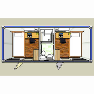 Vente directe d'usine 20 & 40 pieds conteneur d'expédition préfabriqué emballé <span class=keywords><strong>à</strong></span> plat fait <span class=keywords><strong>maison</strong></span> pour les hôtels panneau sandwich matériel - Product Image 5