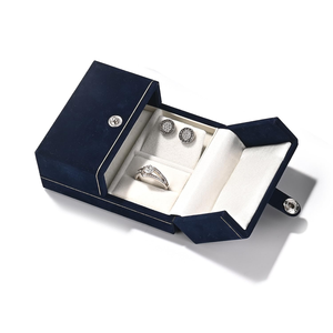Caja de Regalo Cuadrada de Alta Gama para Anillo y Pulsera Azules, con Tapa de Cielo y Tierra, Elegante Empaque para Joyería - Product Image 3