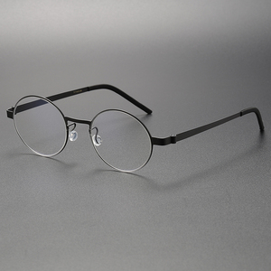 9610 Pure Titanium Temple Optical Glasses眼鏡フレームカスタムラウンド男性眼鏡レトロ流行の女性眼鏡フレーム眼鏡 - Product Image 2